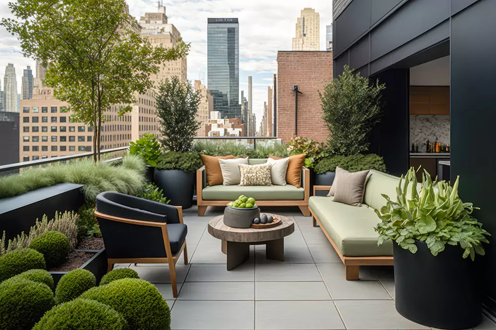 Elevated Living and Outdoor Terrace in Luxury Upper West Side Real Estate Condo